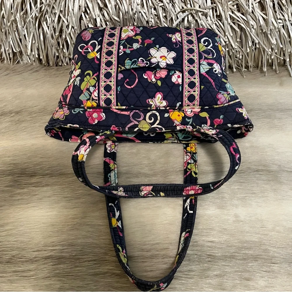 VERA BRADLEY Ribbons 2012 Mandy Tote
Pink Yellow Blue Floral Y2K Zipper Handles - Picture 9 of 15